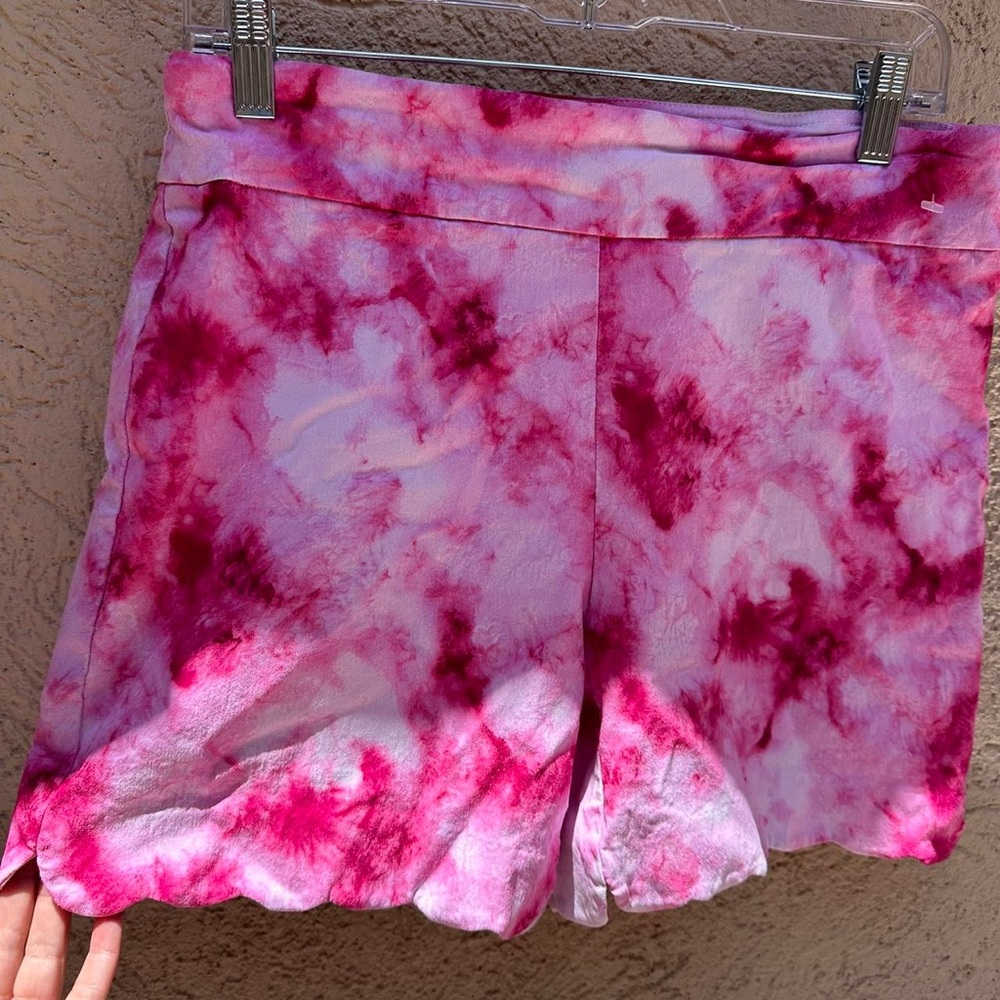 Counterparts Pink High Waist Shorts Vibrant Tie-Dye